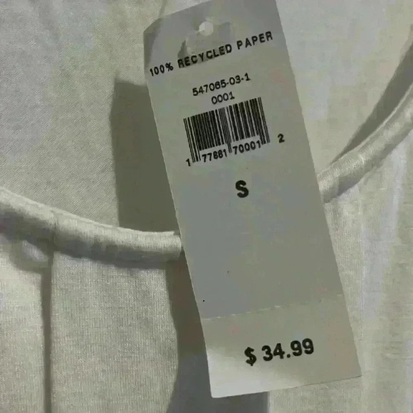 Banana Republic Size Small white Tank Shirt w Pleated Detailing NWT - Picture 6 of 9